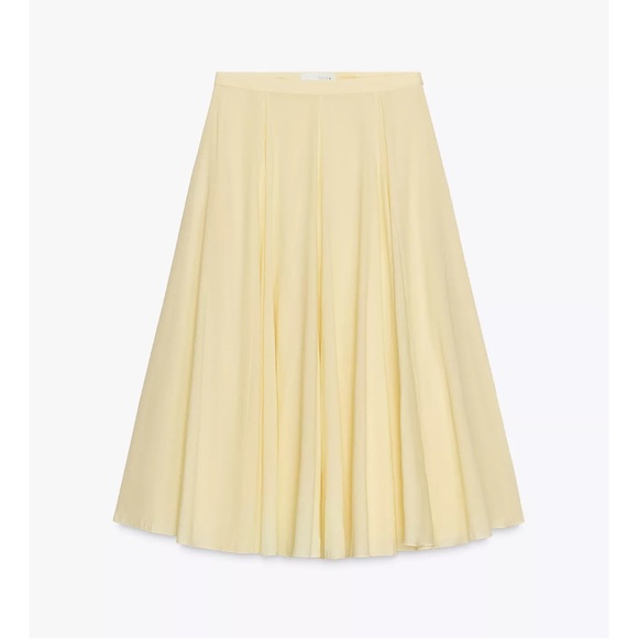 Zara Light Yellow A-Line Skirt - Picture 7 of 9